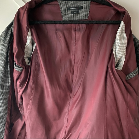 John Varvatos Luxe USA Linen Blend Double Breasted Plaid Trench Coat - M - Picture 13 of 16